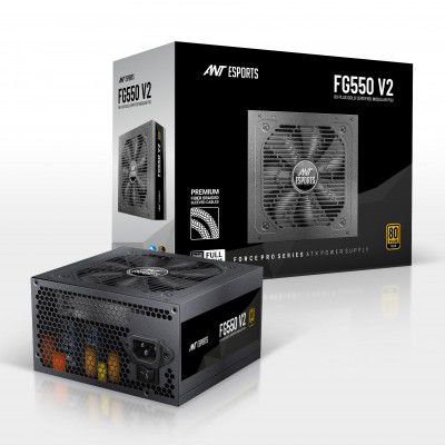 Ant Esports FG550 V2 80 Plus Gold Certified Fully Modular Gaming Power Supply/PSU I 120mm Silent Fan I 3 Years Warranty