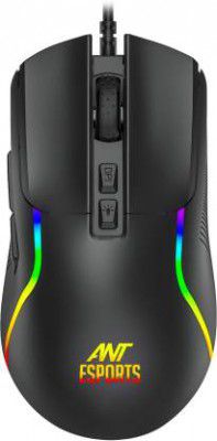 Ant Esports GM380 RGB, 12800 DPI Optical Sensor, 6 Programmable Macros Wired Optical Gaming Mouse  (USB 2.0, Black)
