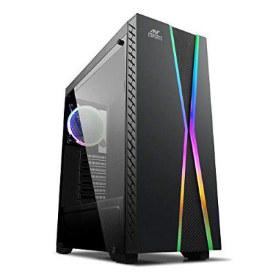 Ant Esports ICE-200TG Mid Tower Gaming Cabinet Computer case with RGB Front Panel Supports ATX