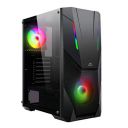 Ant Esports ICE-211TG Mid Tower Computer Case I Gaming Cabinet I Mesh Panel with ARGB Strip Front Panel I Supports ATX MB with Transparent Glass Side Panel, 2 x 120 mm ARGB Fan Preinstalled - Black...