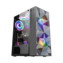 Ant Esports ICE-310MT Mid-Tower ATX Computer Case I Gaming Cabinet – Black Support ATX/Micro-ATX/ITX Motherboard with 2 x 180 mm Rainbow Front Fans and 1 x 120 mm Rear Fan Pre-Installed...