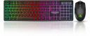 Ant Esports KM1600, Wired Backlit Rainbow LED Keyboard & 3200 DPI Gaming Mouse Combo Set...