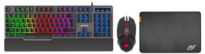 Ant Esports KM500 Pro Backlit Gaming Keyboard and Mouse Combo+Ant Value MM270 Gaming Mouse Pad-M- Medium Black