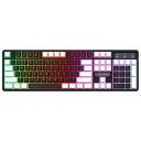 Ant Esports MK1400 Pro Backlit Membrane Wired Gaming Keyboard with Mixed Colour Lighting, White & Black Keycaps, Double Injection Key Caps - Black...