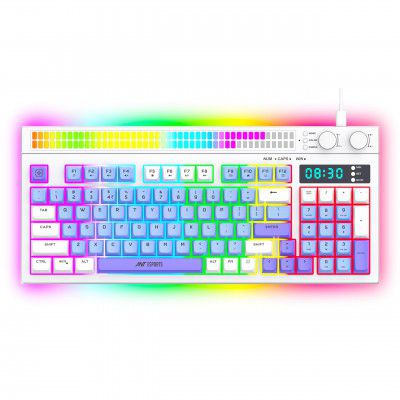 Ant Esports MK1900 RGB Wired Gaming Keyboard with Volume Knob & Alarm Clock