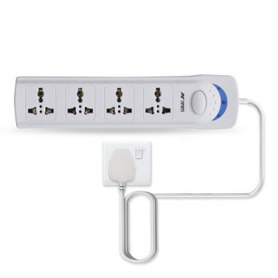 Ant Esports PS400 Power Strips with 4 Universal Socket, 3-Meter-Long Cord, 2500-Watt – White