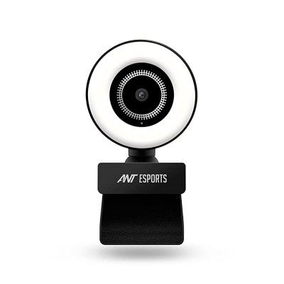 Ant Esports StreamCam120 Streaming 1080P HD Webcam Built in Adjustable Ring Light and Mic. Advanced autofocus AF Web Camera for Google Meet, Gamers. Facebook, YouTube Streamer