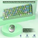 Ant Esports WKM33 Mini Keyboard and Mouse Combo, Colourful Wireless Keyboard with Round Keycaps - Apple Green...