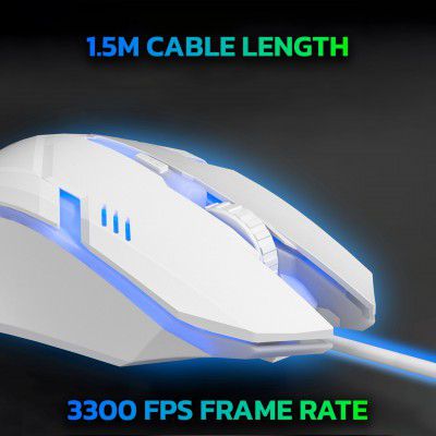 Ant GM46 Wired Optical Gaming Mouse | 2400 DPI Sensor | 4 Durable Buttons | White