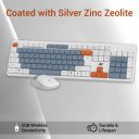 Ant Master 30 Pro Wireless Combo Keyboard & Mouse Set | White Grey Orange-Win Mac Linux...