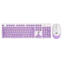 Ant Value FKBRI05 Wireless Keyboard and Mouse Set (Purple, White)...