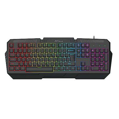 Ant Value Wired Membrane Gaming Keyboard with Backlit 7-Color Rainbow LED