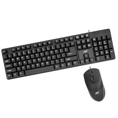 Ant -Wired Full-Size Keyboard and Mouse Combo - Computer Accessories Black, 02