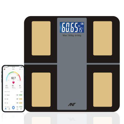 ANT Zigma Smart Digital Weighing Machine with App | 30M Warranty – Black
