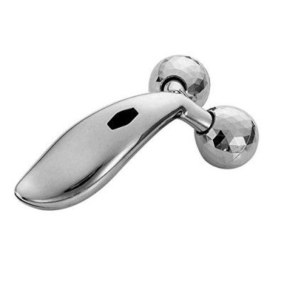 ANTIL'S Manual 3D Massager Roller 360 Rotate Face Full Body Shape (Silver)