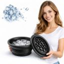 ANTIL’S Silicone Ice Face Bowl with Built-in Ice Tray – Collapsible Facial Ice Bath Tub (Pack of 1) Black Color...