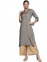 anubhutee Women's Rayon Grey Thread Work Ethnic Motifs Printed Straight Kurta...