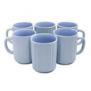 Anwaliya Aitne Series Ceramic Coffee Mugs, 300 ml, Set of 6, Light Blue Dual Tone...