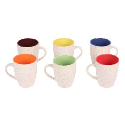 Anwaliya Edesia Tapered Ceramic Coffee Mugs 250 ml Set of 6