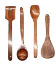 Any Creation Wooden Non-Stick Mixing and Turning Handmade Wooden Heat Resistant Kitchen Utensils Spoon Set Ideal (Set of 4, Brown)...