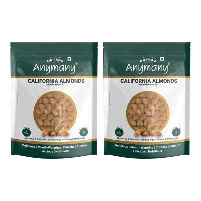 ANY MANY Nutraj California Almonds, Raw 2Kg (1Kg X 2)