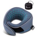 ANYCHO Neck Pillow for Travel, Memory Foam Travel Pillow for Neck Adjustable (Blue)...