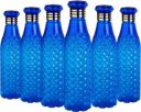 Anzal Crystal Water Bottle for Fridge, Home Office Gym School Boy, Unbreakable Bottle 1000 ml Bottle  (Pack of 6, Blue, Plastic)...