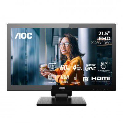 AOC 22P2T 21.5" FHD VA Touch Monitor, 75Hz