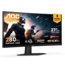 AOC C27G4Z 27" FHD Curved Gaming Monitor (280Hz, 0.3ms, VA Panel, 1500R, Adaptive Sync, HDR10, Adjustable Stand, HDMI 2.0)...