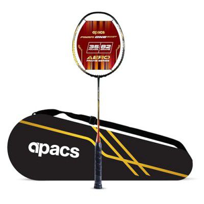 Apacs Finapi ONE Boost (Speed Frame with 100% UHM Japanese Carbon Fibre, 35LBS) Badminton Racket with Full Cover (Black Red)