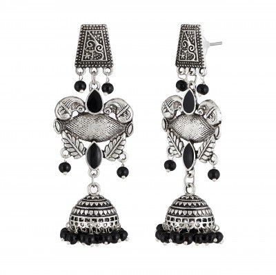Apara Silver Plated Oxidised Earrings Jewellery for Girls