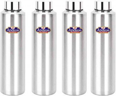 Apeiron MAT FRIDGE BOTTLE PK 4 1000 ml Bottle  (Pack of 4, Silver, Steel)