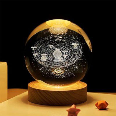 APLIKJA 3D Galaxy Crystal Ball LED Night Light-Bedroom Decor Crystal Lamp