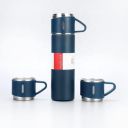 ApLiQ Double Wall Stainless Steel Vacuum Insulated Bottle Water Flask Gift Set with Two Cups Hot & Cold (500 ml, Random Color)...