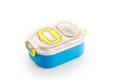 ApLiQ Lunch Box with 1 Small Container & 1 Spoon BPA Free (900ml+100ml) (Multi Colour)