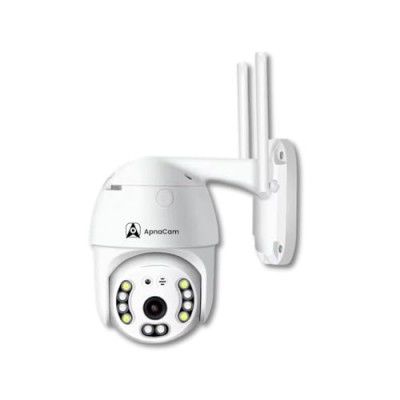 ApnaCam 3MP PTZ IP WiFi Outdoor IP66 Weatherproof Two-Way Audio Motion Detection Alarm SD Card Recording CCTV Surveillance Security Camera with 8 LEDs & IR’s Light, White