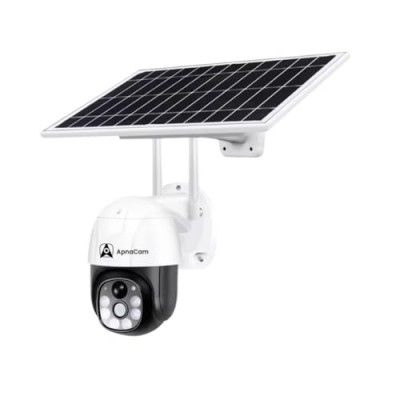 ApnaCam Solar Battery Powered 5MP Outdoor & Indoor Sim Card Supported IP CCTV Security Wireless IP66 Waterproof Pan Tilt Camera with Color Night Vision Smart Security Camera