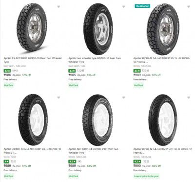 Apollo Bike Tyre from ₹986