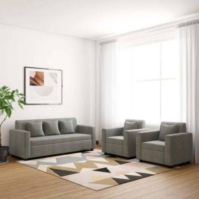 Apostate Morris 5 Seater 3+1+1 Sofa Set for Living Room Fabric 3 + 1 + 1 Sofa Set  (Light Grey, DIY(Do-It-Yourself))