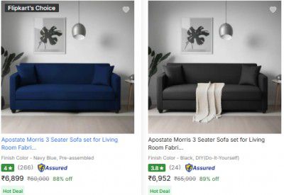 Flipkart: Apostate Sofas Start at Rs 6899