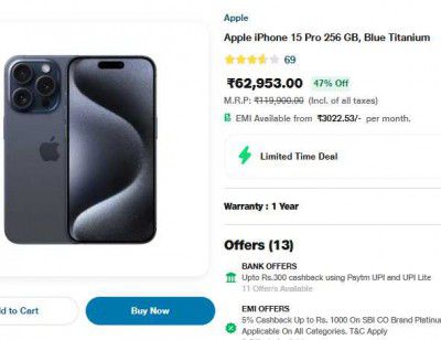 Apple iPhone 15 Pro 256 GB, Blue Titanium