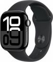 Apple Watch Series 10 GPS 42mm Jet Black Aluminium with Sport Band (Black Strap, Free Size)...
