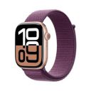 Apple Watch Series 10 GPS 46mm Rose Gold Aluminium Case with Plum Sport Loop...