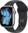 Apple Watch Series 11 GPS 42mm Space Grey Aluminium Case Black Sport Band - M/L (Black Strap, Medium/Large)...