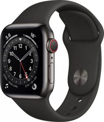 Apple Watch Series 6 GPS + Cellular (Black Strap, Regular)