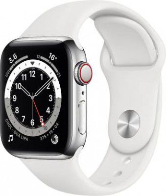 APPLE Watch Series 6 GPS + Cellular  (White Strap, Regular)