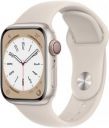 APPLE Watch Series 8, 41mm GPS + Cellular ECG app, Temperature sensor, Crash Detection (Starlight Sport Strap, Regular)...