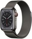 Apple Watch Series 8 GPS + Cellular with ECG app, Temperature sensor, Crash Detection (Graphite Milanese Strap, Regular)...