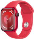 Apple Watch Series 9 GPS 41mm RED Case & RED Sport Band - M/L  (Red Strap, Free Size)...