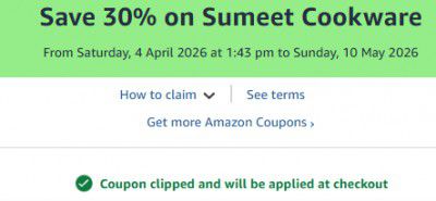 Apply 30% Coupon | Sumeet Cookware